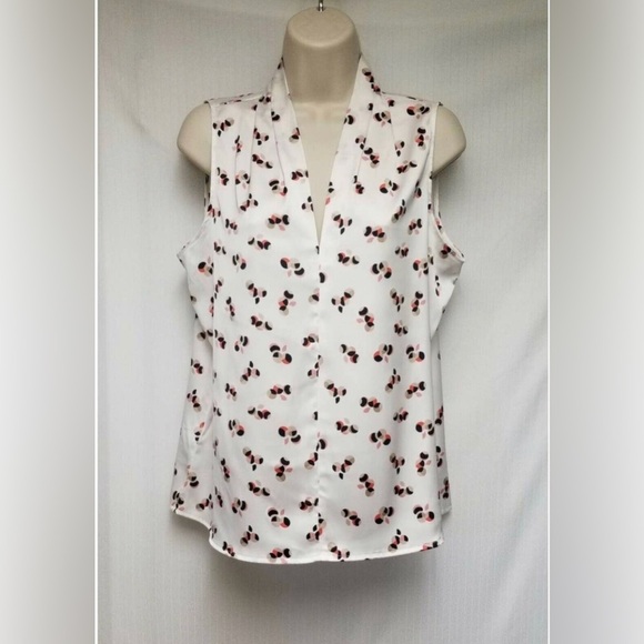 Sleeveless DeepV Neck multi color blouse size 6P - Picture 1 of 6